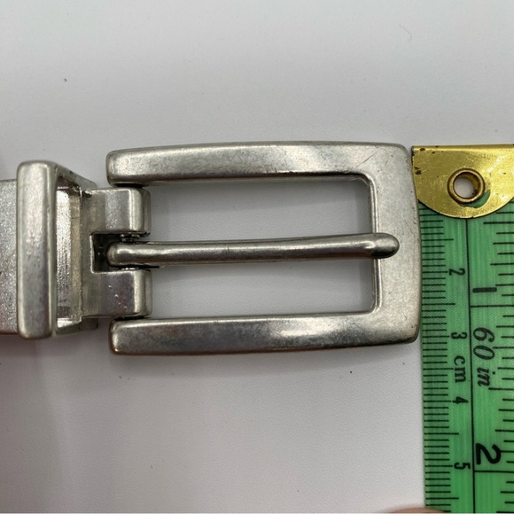 Coldwater Creek Leather Green Embossed Snake Print Belt with Nickel Buckle Sz S - Picture 8 of 15